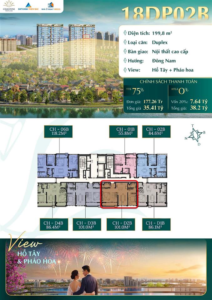 7,6 tỷ sở hữu quỹ căn duplex còn lại cuối cùng view trực diện hồ tây
