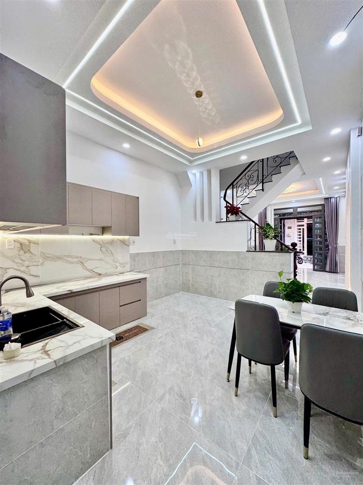 Nhà mới đẹp 4 tầng 4pn hẻm xe hơi 6m gần hương lộ 2. 6,5 tỷ