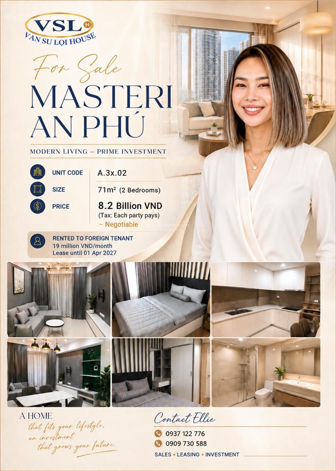 Bán 2 phòng ngủ masteri an phú