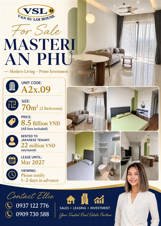 Bán 2 phòng ngủ masteri an phú