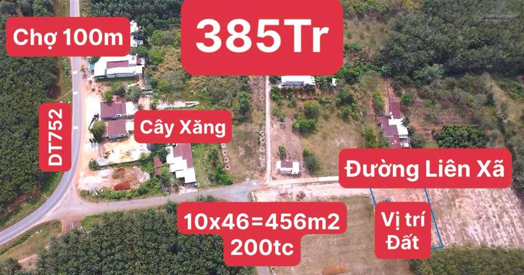 Bán 2 sổ (10x46=457m2) 200m2 thổ cư tại xã minh đức đồng nai trung tâm chợ trường học chỉ 385tr