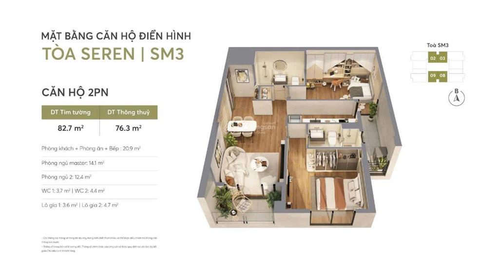 Bán căn hộ 2pn chiết khấu khủng lên tới 21,5%, quà tặng 800tr tại greenera southmark 486 ngọc hồi