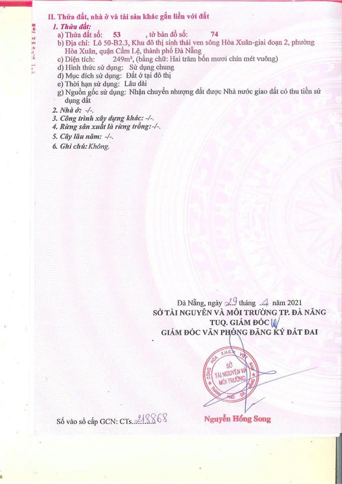 Bán đất biệt thự đẹp  mặt tiền tôn thất dương kỵ  kđt hòa xuân  đà nẵng