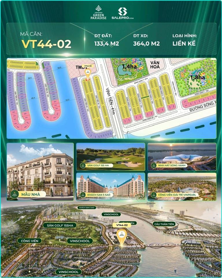 Kính gửi Anh/Chị thông tin căn: 🔹 Mã căn: VT44-02 Khu Vịnh Tiên  Cần Giờ