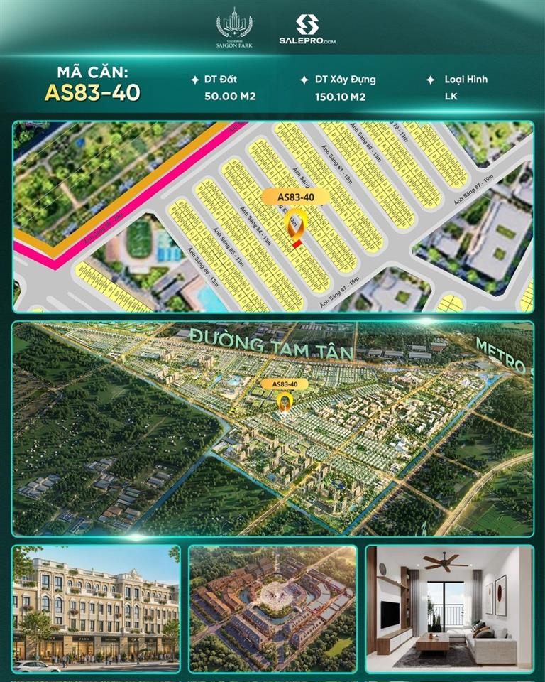 Kính gửi Anh/Chị thông tin căn:🔹 Mã căn: AS83-40 NHÀ PHỐ VINHOMES HỐC MÔN
