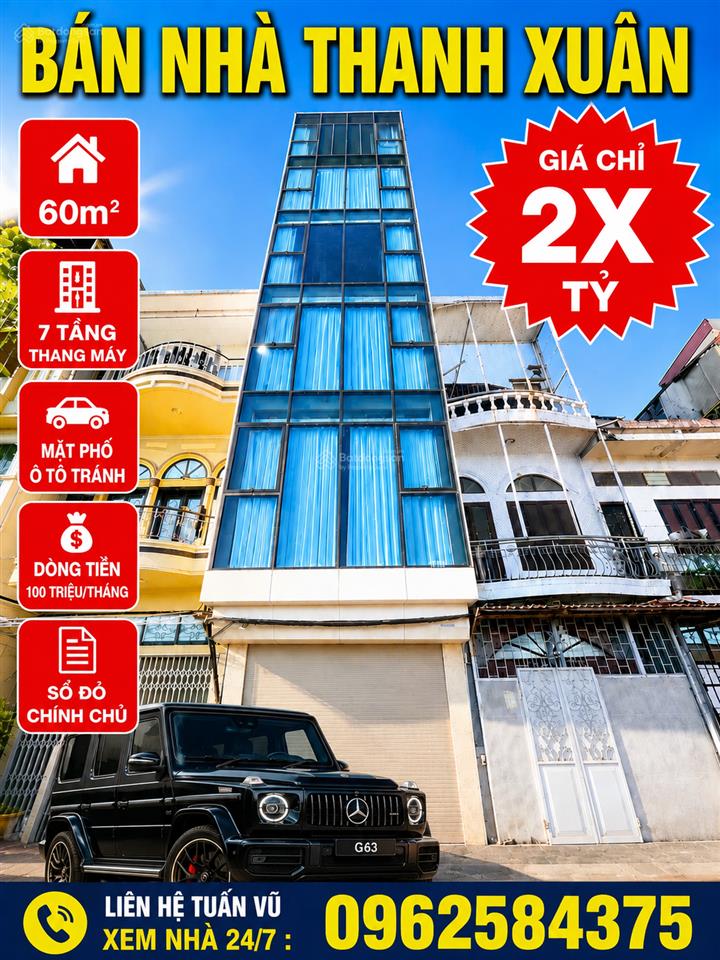 Bán nhà mặt phố bờ sông sét tương mai, 7 tầng thang máy 21 phòng cho thuê, dòng tiền 100tr/ tháng