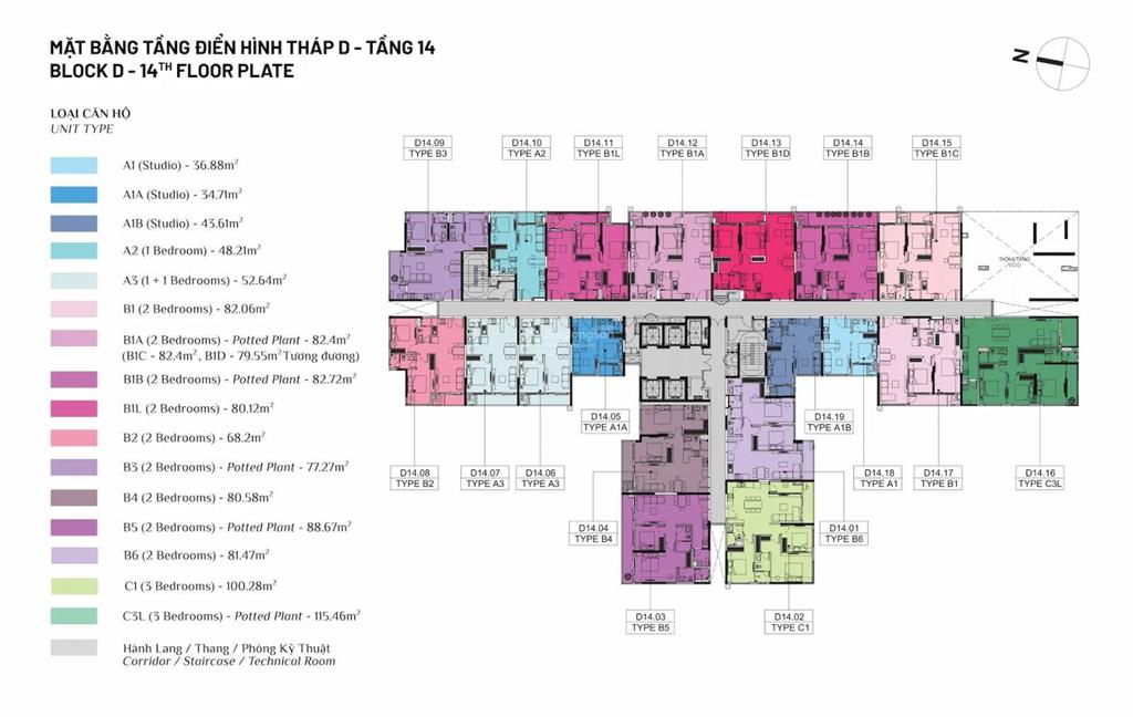 Căn hộ elysian 2pn, 68.2m², d14.08  5.3 tỷ vnd (all in, đã tt 15%)