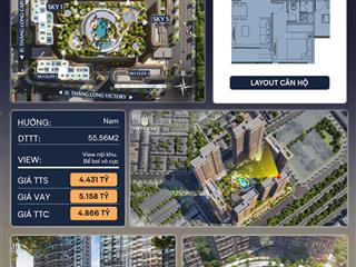 Căn hộ 2pn, 2wc, 57.6m2 giá rẻ nhất tại imperia sky park an khánh giá 4,43 tỷ