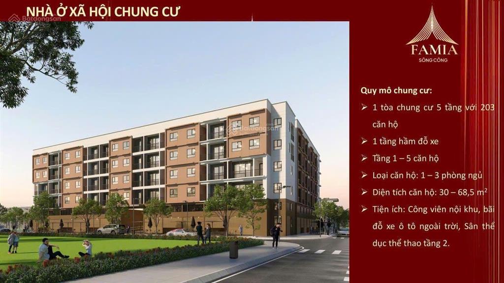 Nhà ở xã hội famia sông công thái nguyên chỉ với 350tr/căn chung cư, 1.7 tỷ/liền kề