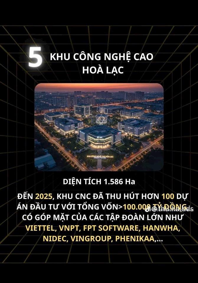 💡 HÒA LẠC – “QUẬN 9” CỦA MIỀN BẮC?
Nếu BĐS Quận 9 từng tăng giá hơn 10 lần nhờ Khu Công