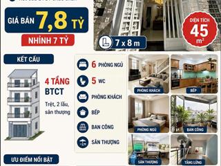 Bán nhà chu văn an bình thạnh  ngang 7m hiếm  4 tầng  chỉ 7.8 tỷ