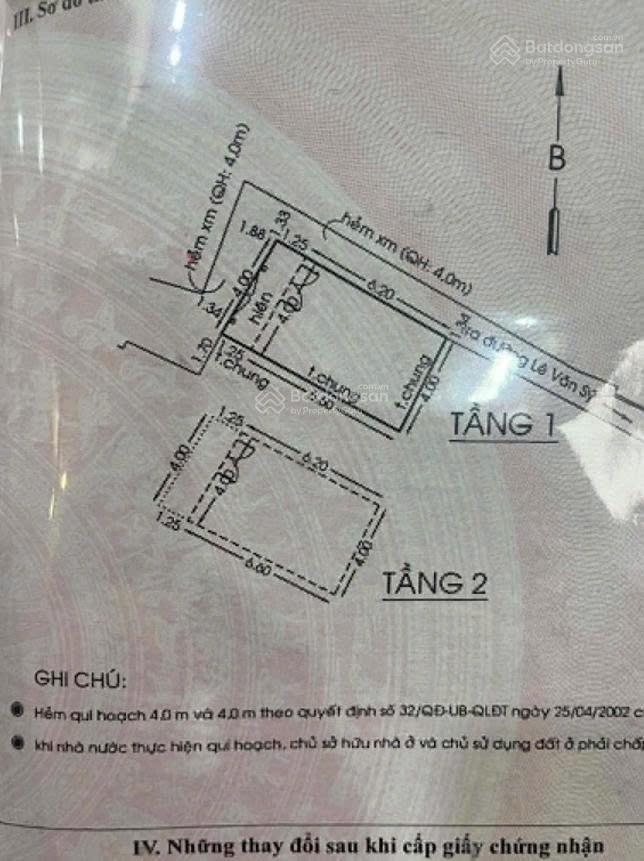 Căn góc hẻm 137 lê văn sỹ  phường 13  dt 4 x 8m  32m2  (2 lầu). giá tốt