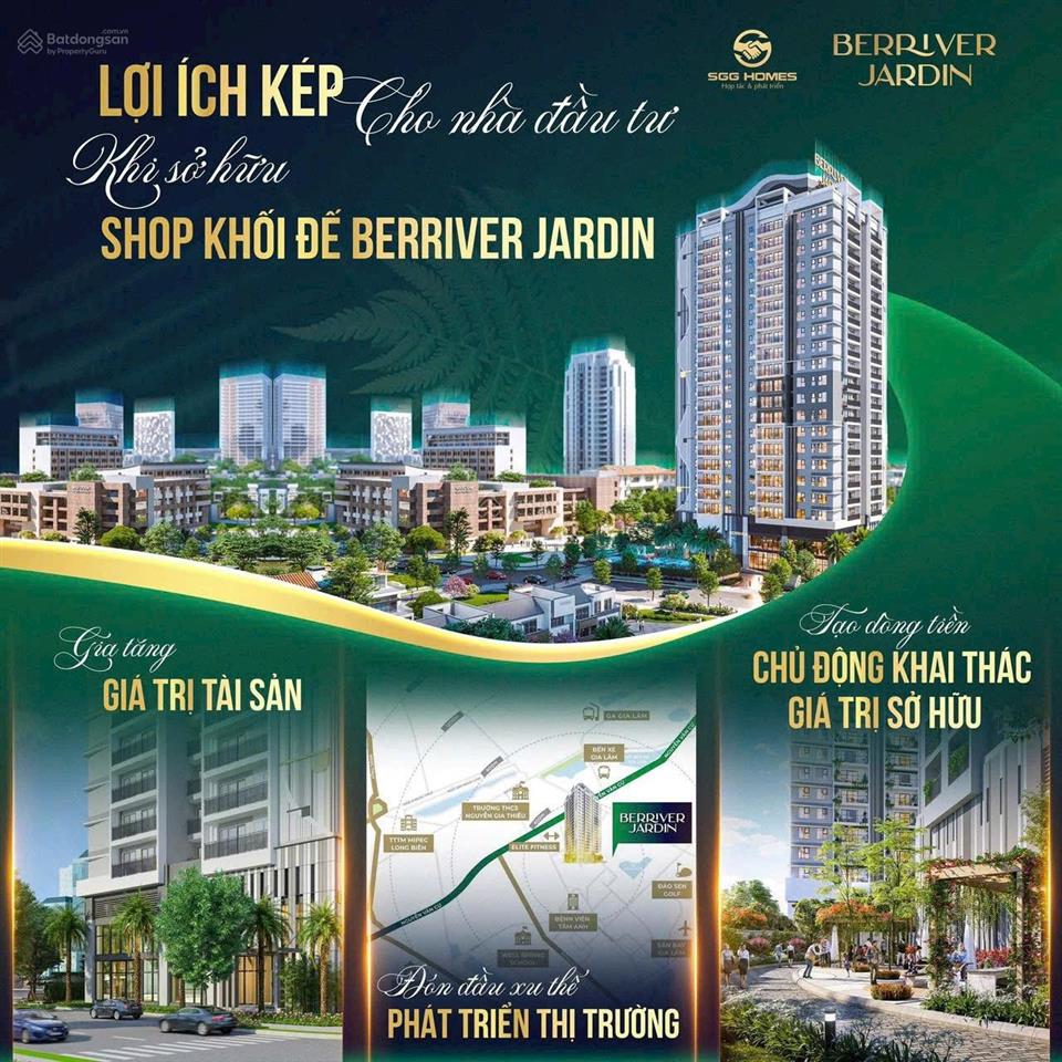 Bán shop khối đế chung cư berriver jardin 390 nguyễn văn cừ. kinh doanh mọi mặt hàng, sổ lâu dài.