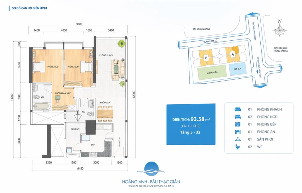 Căn hộ 93,8m2 lake view residence nhận nhà vào ở ngay 4,8tỷ