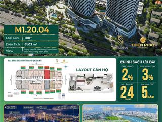 Bán căn hộ m12004 the meridian 61m2, view pháo hoa, view sông , view biển , view downtown