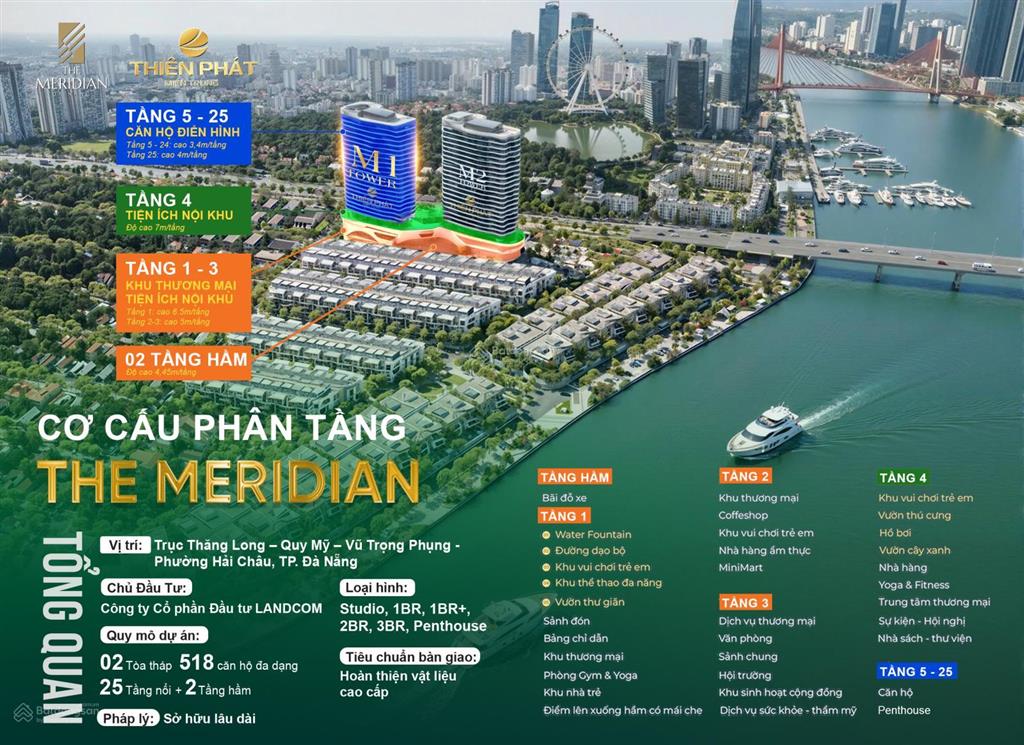 Bán căn hộ m12004 the meridian 61m2, view pháo hoa, view sông , view biển , view downtown