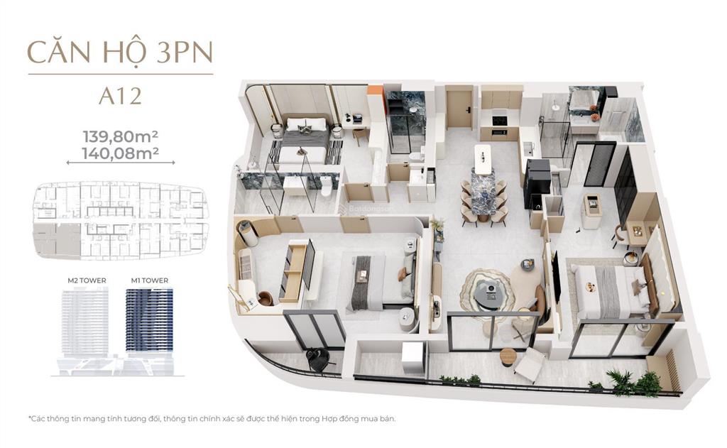 Căn hộ 3br dual key view pháo hoa quốc tế  ngắm trọn sông hàn thơ mộng, toà m2 the meridian