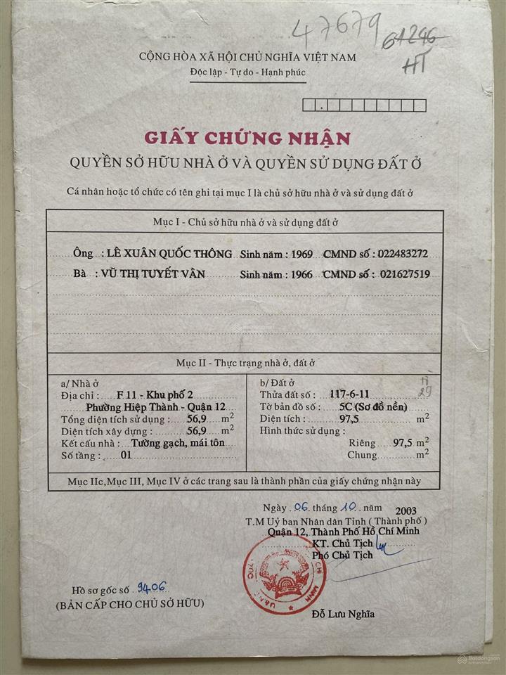 Nhà mặt tiền kdc gần chợ hiệp thành