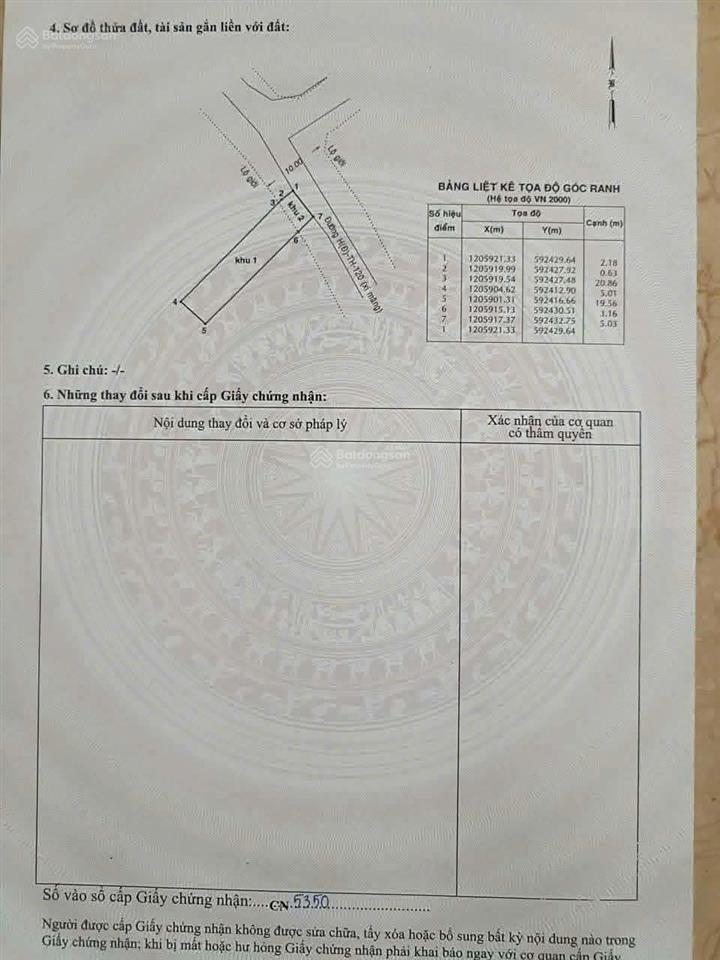 Bán đất tân hiệp 30 hóc môn, 119,1m ngang 5m, hẻm ô tô 6m, thổ cư 103,6m, giá 3,3 tỷ