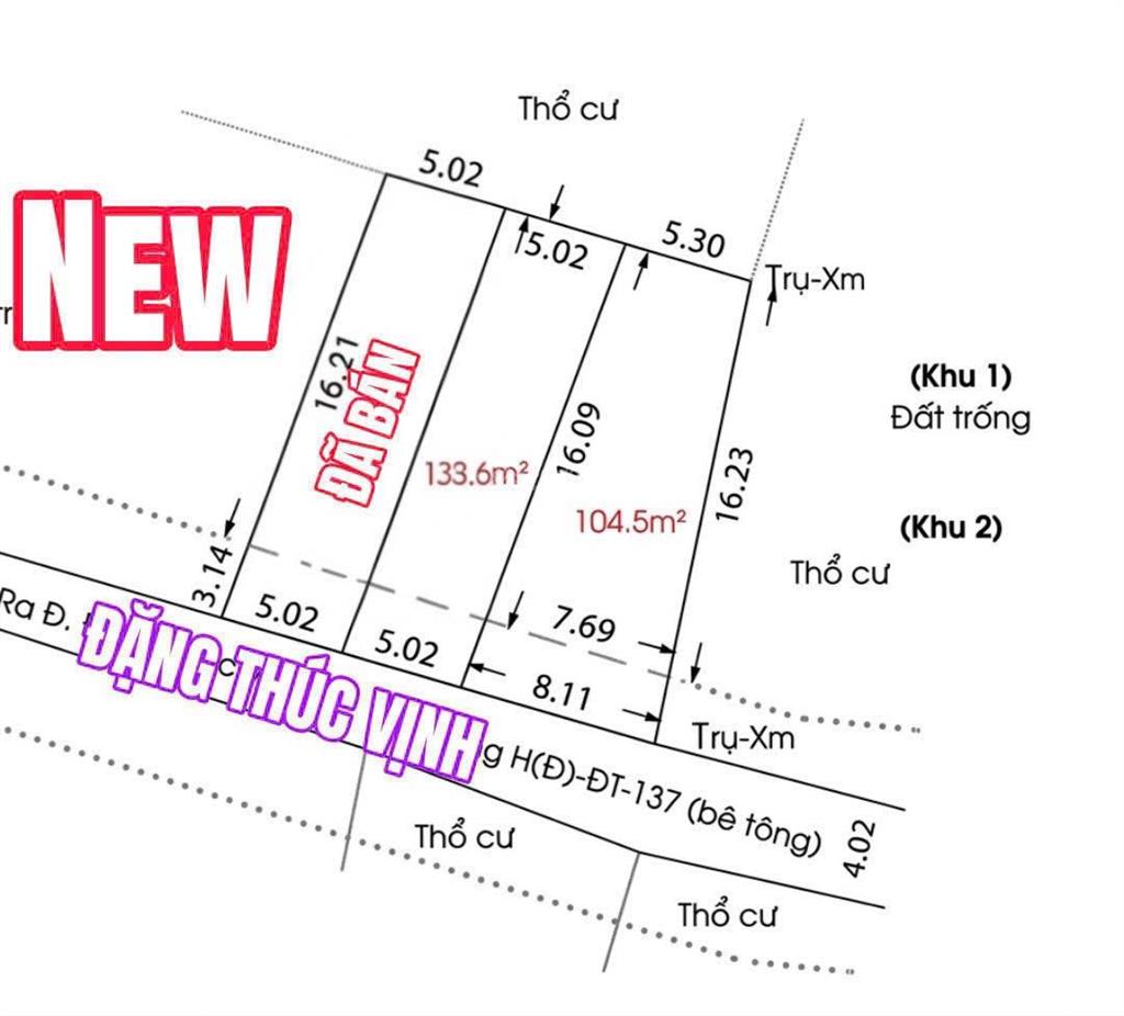 Bán đất đặng thúc vịnh, đông thạnh, hóc môn, shr, hẻm 5m, 95m2 chỉ 2,85 tỷ