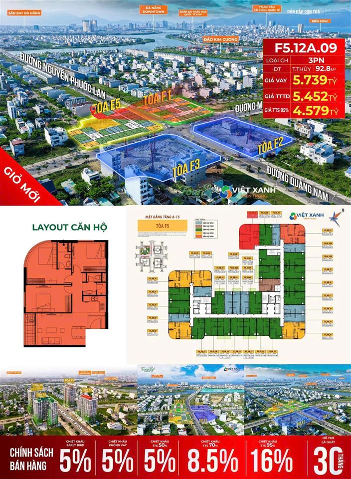 Căn góc 3pn f5.12a.09 fours tower ngay giao lộ minh mạng và nguyễn phước lan, giá gốc cđt
