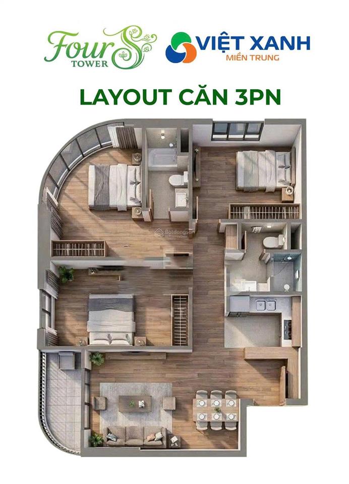 Căn góc 3pn f5.12a.09 fours tower ngay giao lộ minh mạng và nguyễn phước lan, giá gốc cđt