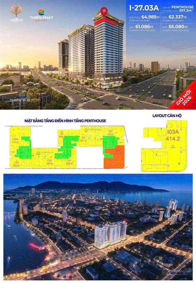 Siêu phẩm  căn penthouse the legend đà nẵng  đỉnh cao sống thượng lưu, trọn tầm nhìn sông & biển