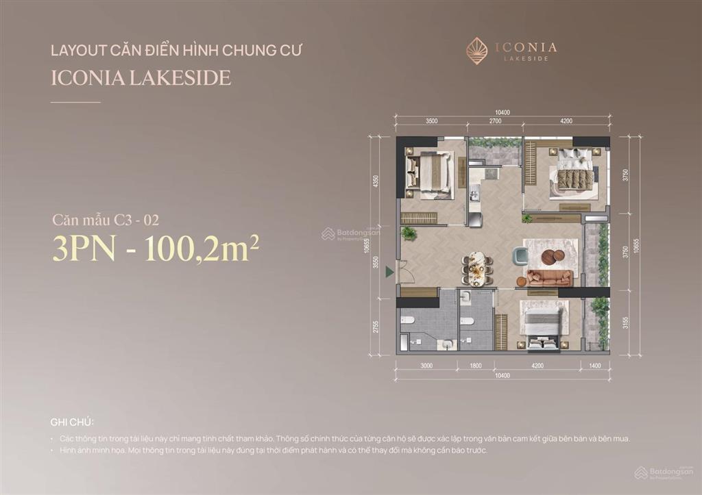 Bán căn hộ 3pn tại iconia lakeside nằm trên vành đai 3  view công viên phùng khoang, hồ điều hoà