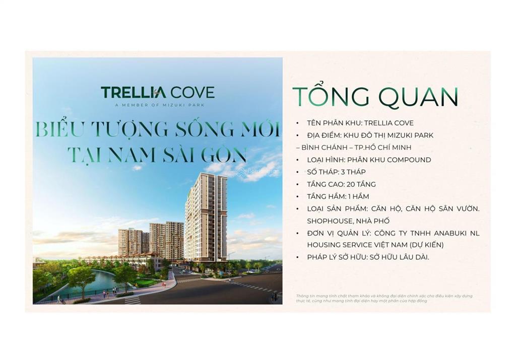 Căn 2pn 2wc giá tốt trellia cove thuộc kđt mizuki park 26ha  giá có vat là 4,9 tỷ  ck 12,5%