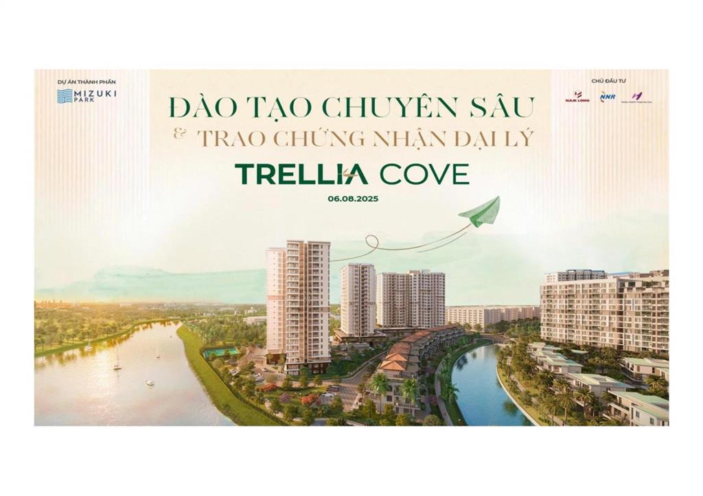 Căn 2pn 2wc giá tốt trellia cove thuộc kđt mizuki park 26ha  giá có vat là 4,9 tỷ  ck 12,5%