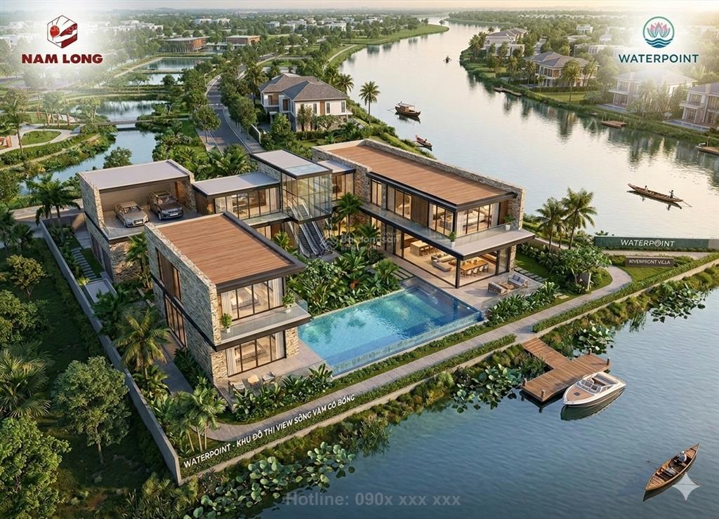 Biệt thự sông cuối cùng 1.301m2  kđt waterpoint 355ha  3 mặt sông vàm cỏ đông