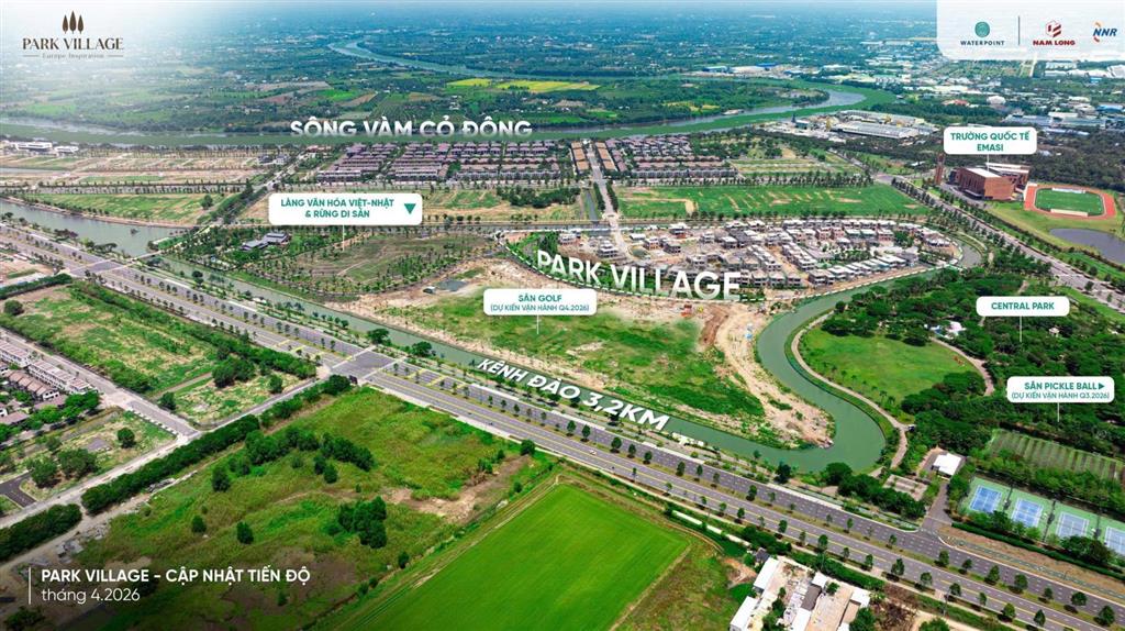 Biệt thự sông cuối cùng 1.301m2  kđt waterpoint 355ha  3 mặt sông vàm cỏ đông