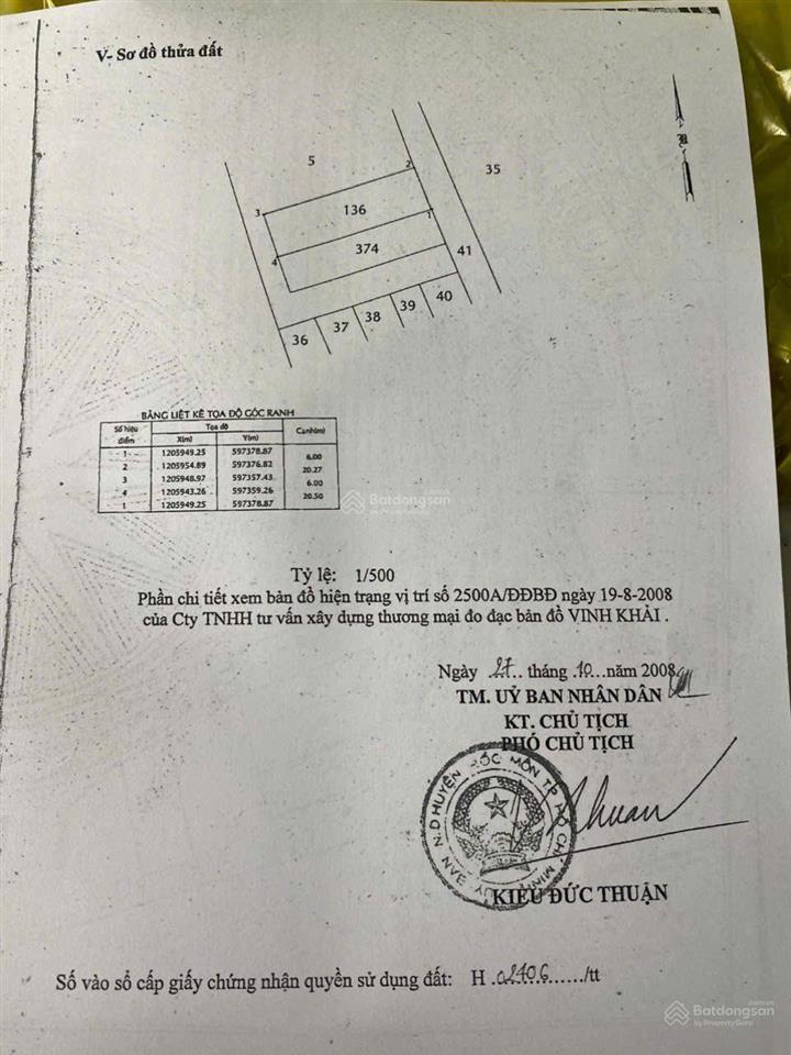 Bán đất đông thạnh 5  hóc môn  6x22m  giá 3.4 tỷ