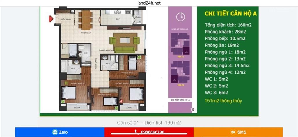 Bán cc căn góc 1601  n04bt2  151,4m2  kđt ngoại giao đoàn, hn  gần hồ tây  hoàng (chính chủ)