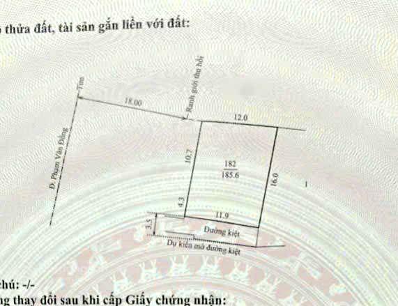 85tr/m2 đất mặt tiền phạm văn đồng ngang 15m (đoạn trên)