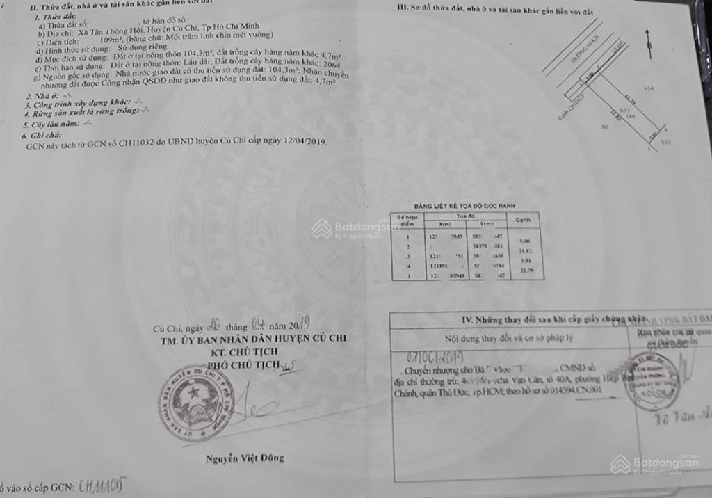 Cần bán gấp lô đất đẹp giá chỉ 500 triệu tại trần tử bình , tân thông hội , củ chi shr