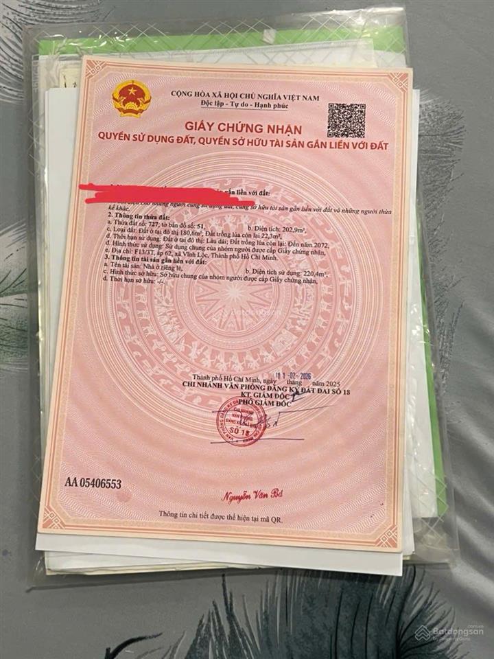 Cần bán nhà nát mặt tiền đường 12m nguyễn thị tuôi vĩnh lộc a