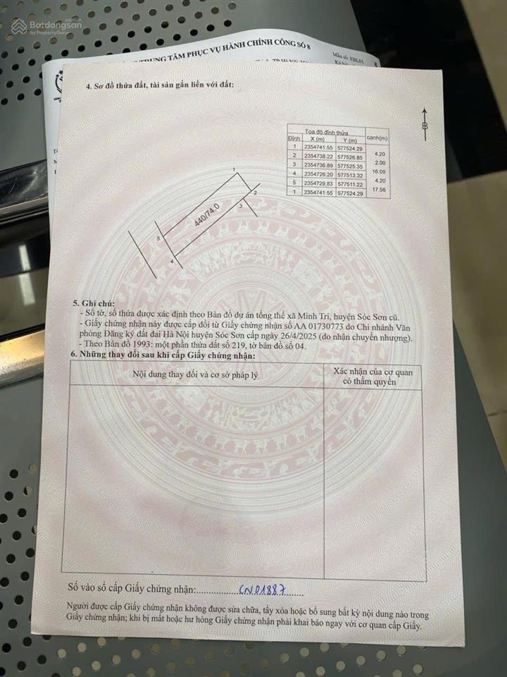 Bán đất 68m2 tại thôn lập trí, xã minh trí, huyện sóc sơn, giá thỏa thuận