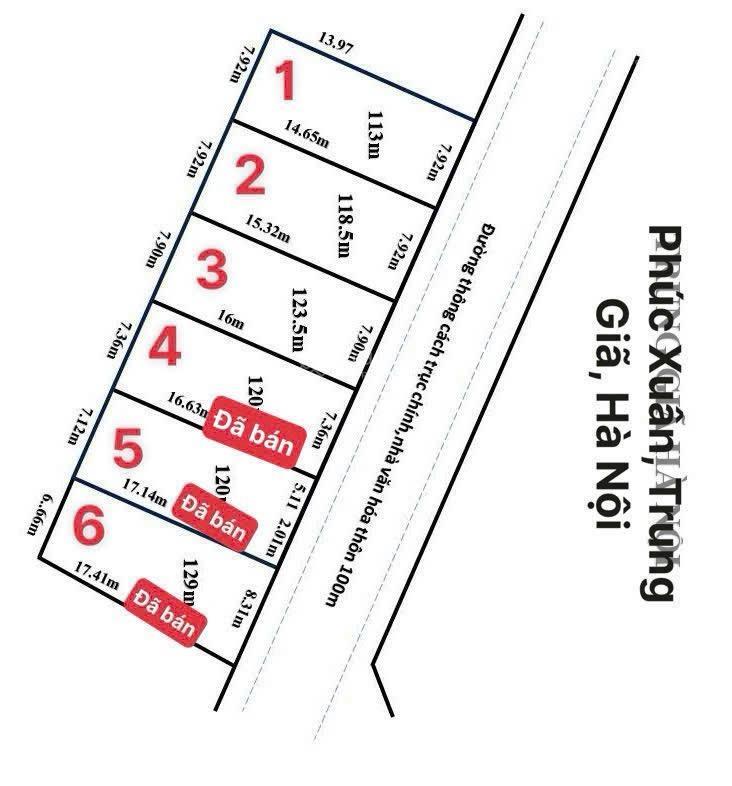 Tài chính nhỉnh 1 tỷ sở hữu ngay 113m2 tại thôn phúc xuân, bắc sơn, sóc sơn, giá thỏa thuận