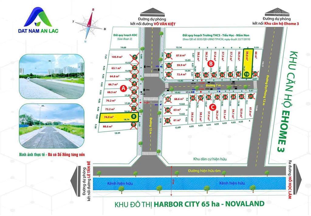 Chính chủ bán 1 nền 57.8m2 trong kdc đất nam an lạc