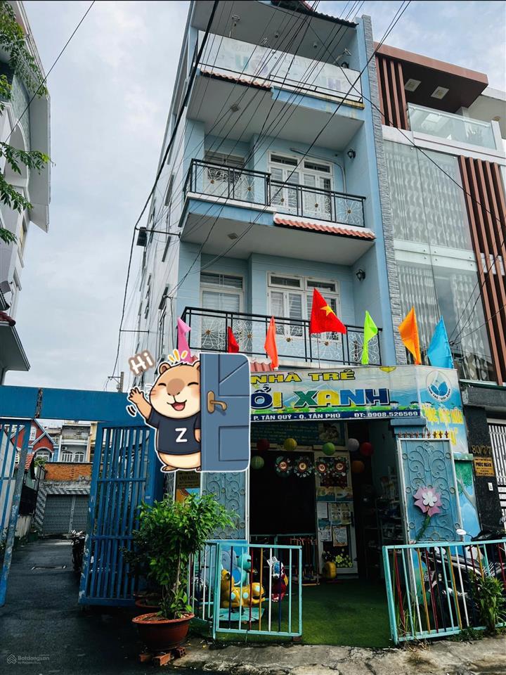 Gò dầu tân phú 4.5x17 góc 2mt trệt + 3 lầu hẻm 8 mét đối diện công viên