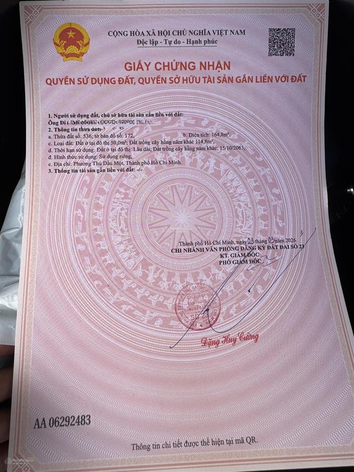 Đất nền trung tâm thành phố thủ dầu 1