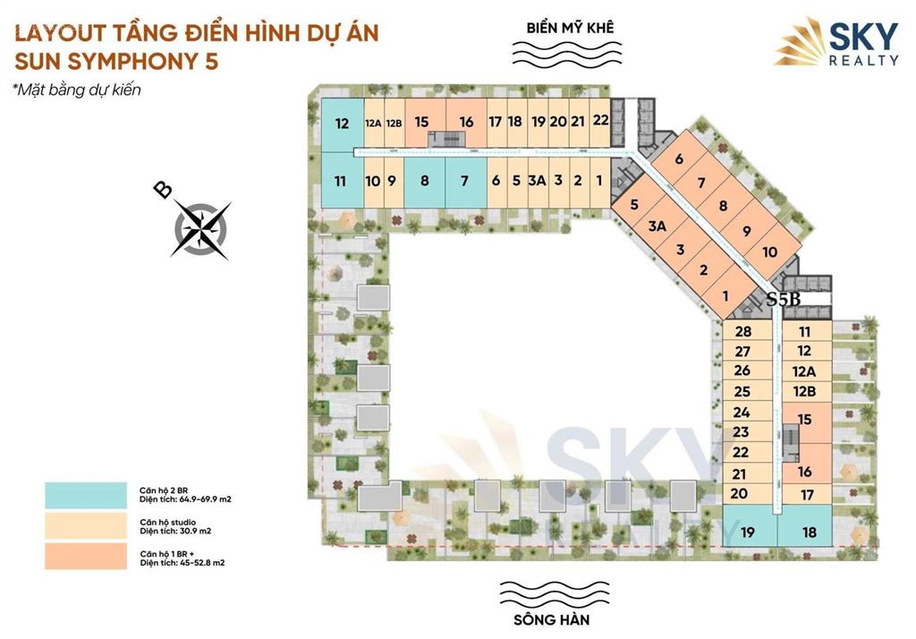 Bán căn hộ 30m2,studio tại sun symphony residence,bên bờ sông hàn