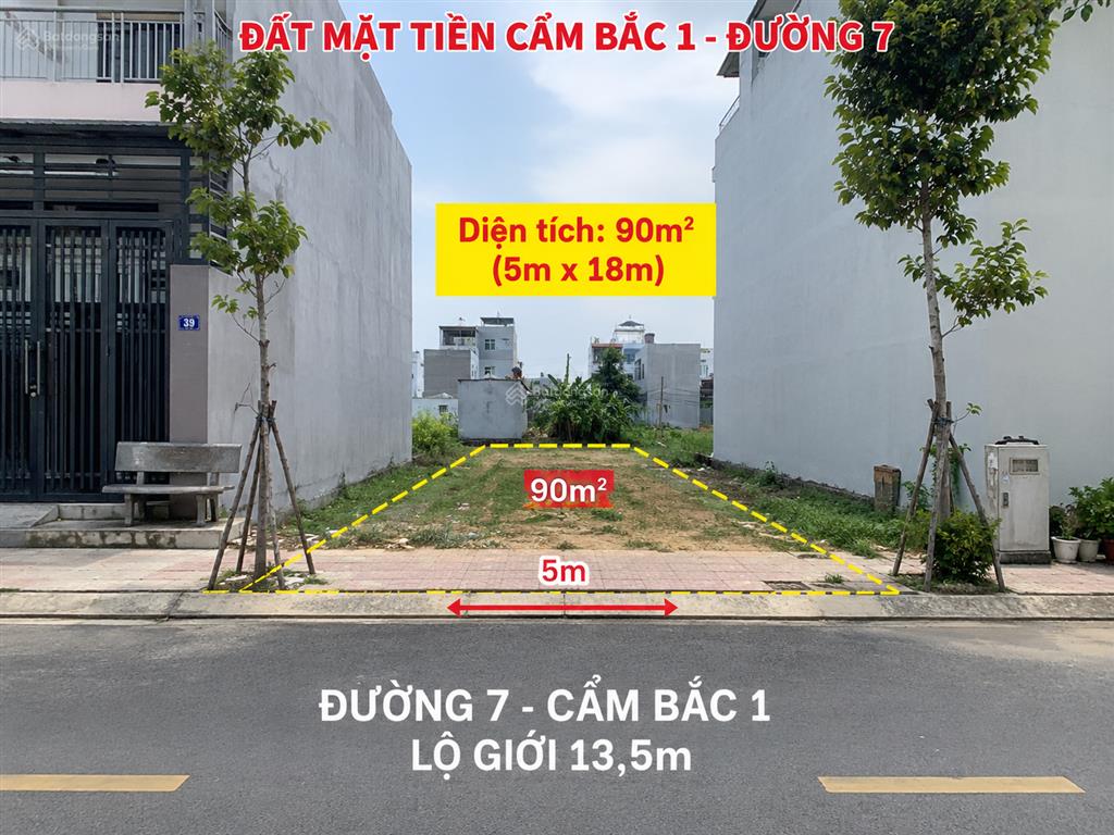 Chủ ngộp bank gấp bán giảm sâu bán nhanh đất đường cẩm bắc 1 đối diện biệt thự chỉ 6 đồng