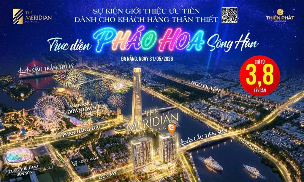The meridian đà nẵng 4,387 tỷ sở hữu căn hộ view biển  sông  pháo hoa