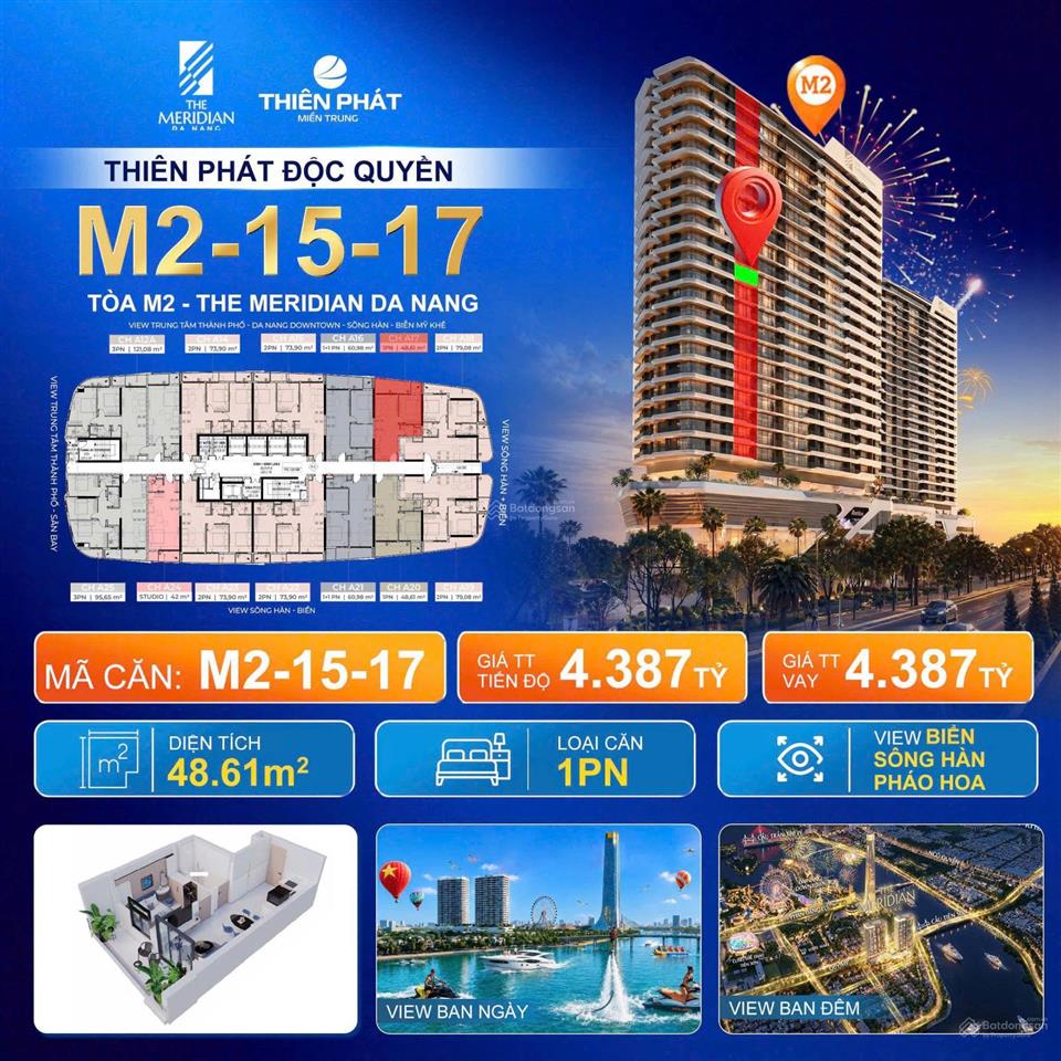 The meridian đà nẵng 4,387 tỷ sở hữu căn hộ view biển  sông  pháo hoa