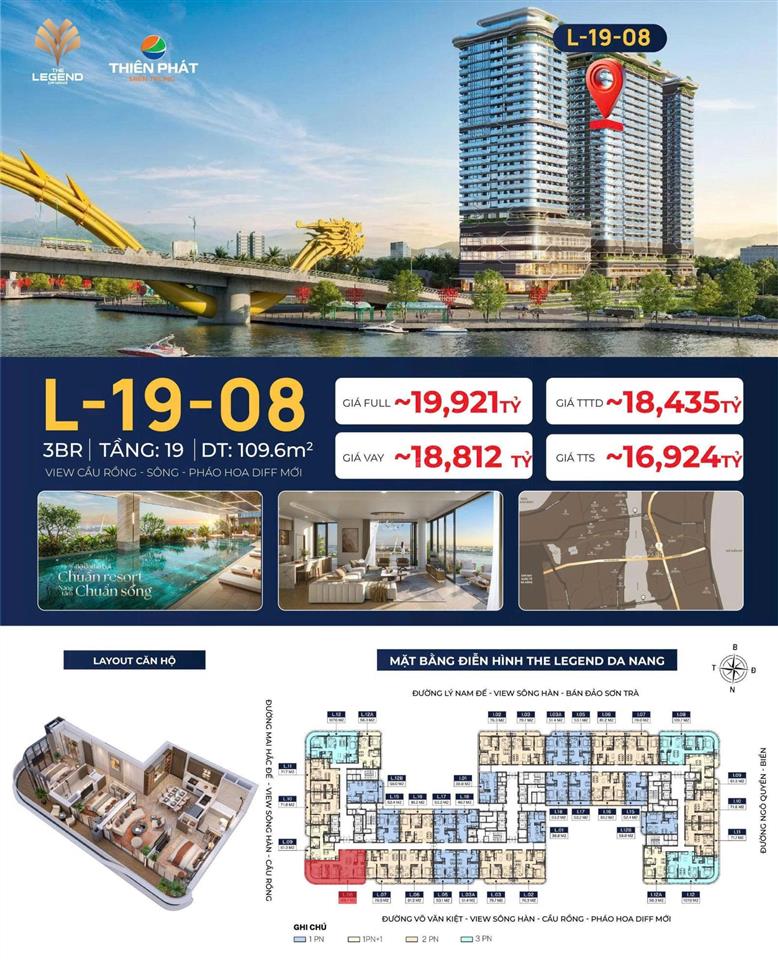 Penthouse the legend 109,6m2 riêng tư tuyệt đối, đẳng cấp khác biệt