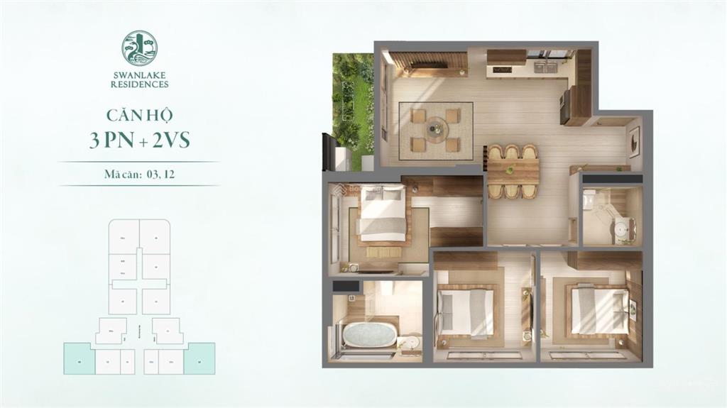 Bán nhanh căn hoa hậu 3 phòng ngủ tại tòa onsen, swan lake onsen residences, ecopark