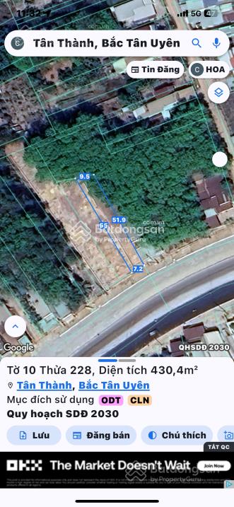 Cần bán đất khu vực bắc tân uyên, mặt tiền đường dt746, dt 430m2, giá 1tỷ990tr, sổ hồng riêng