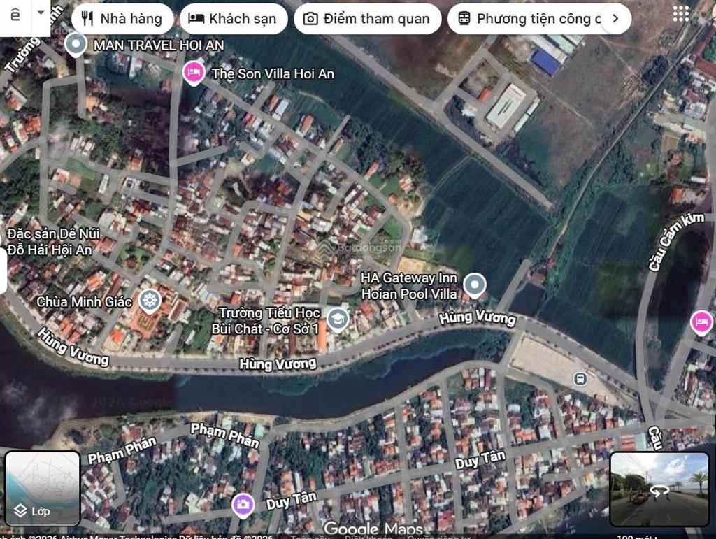 Bán 1.800m² đất mặt tiền hùng vương hội an, view sông thu bồn, giá đầu tư